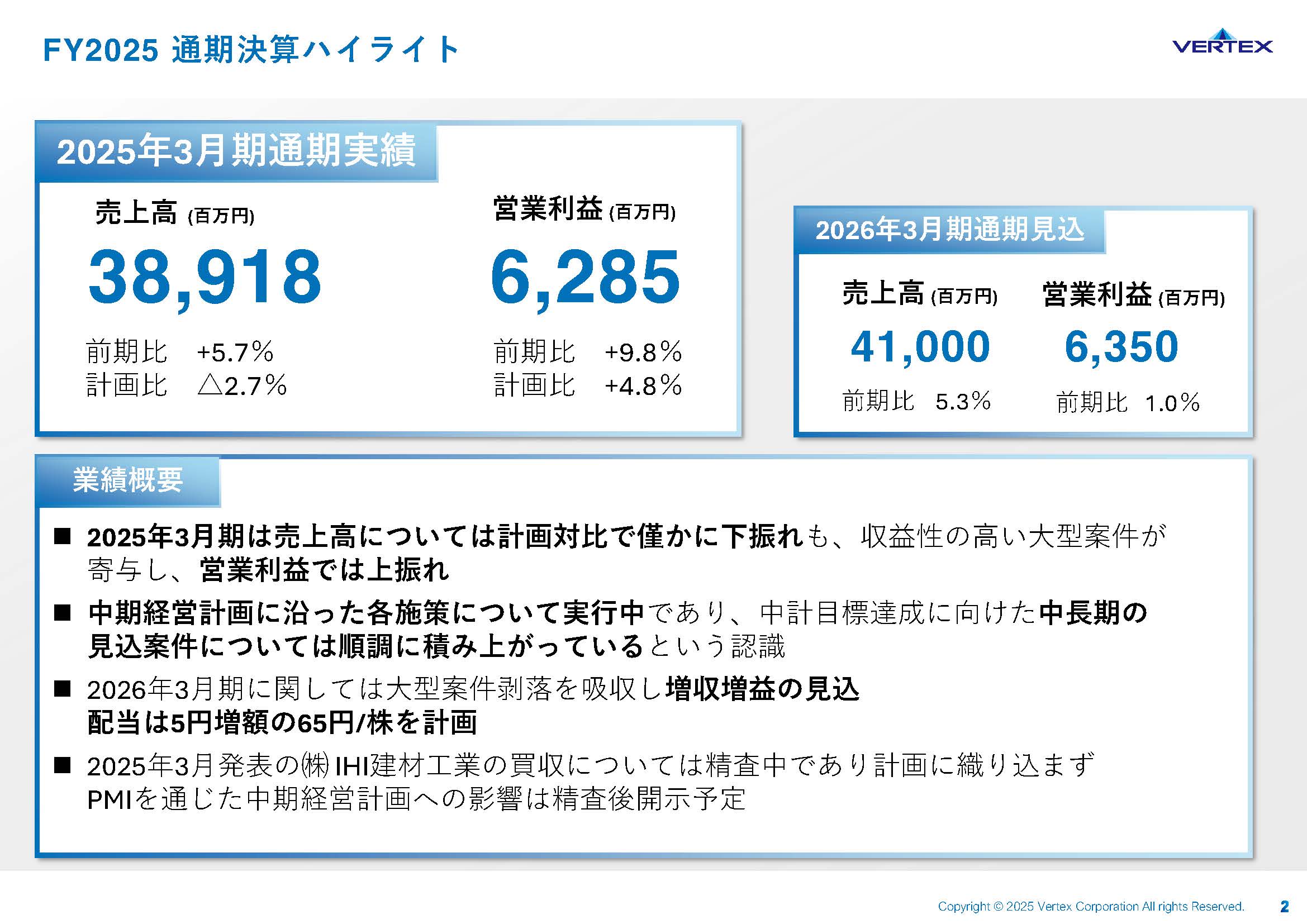 2025年3月期 通期決算説明資料